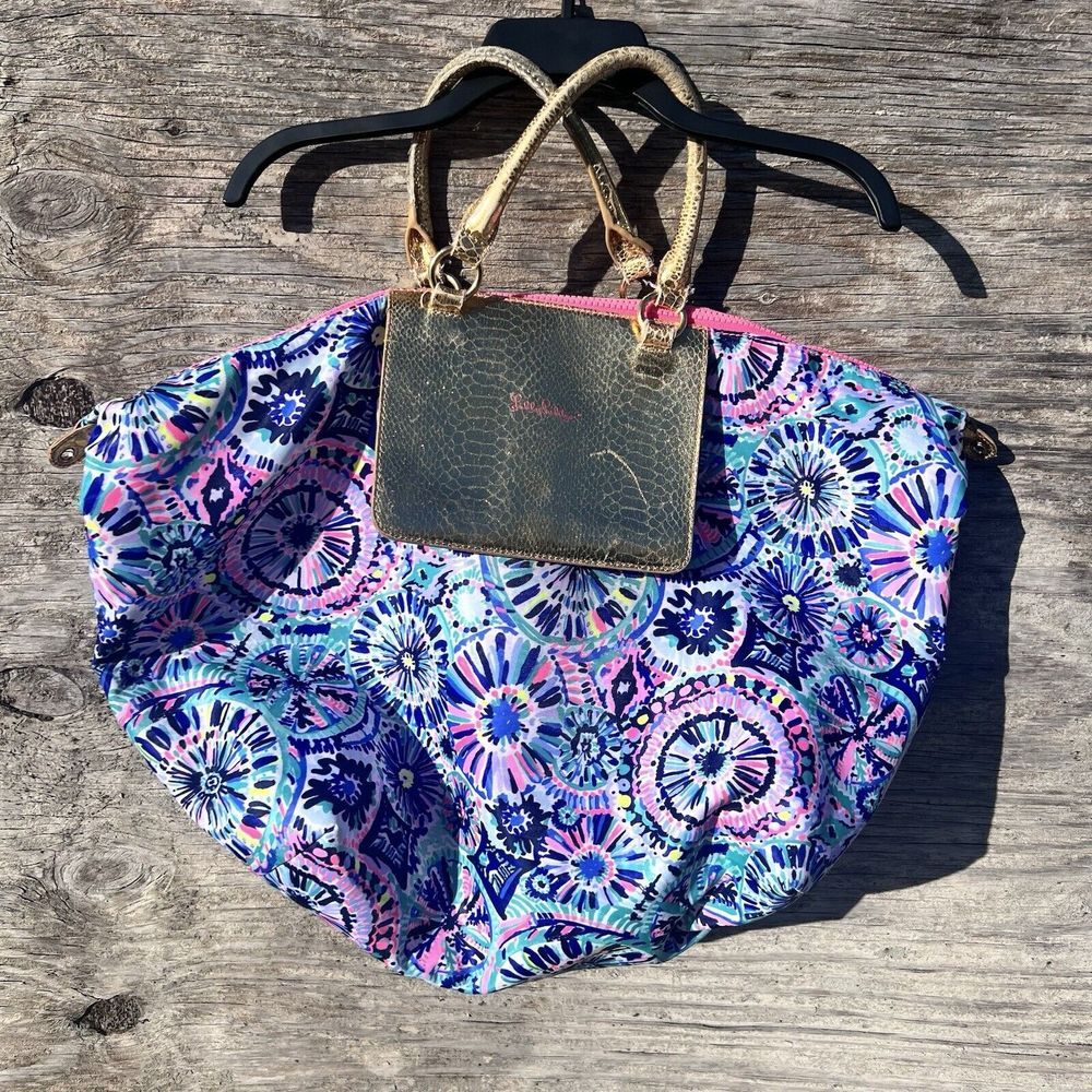 Lilly Pulitzer Packable Escape Weekender Tote Bag Palms Travel Bag
